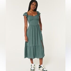 Hollister Teal Day Dress- lace up back